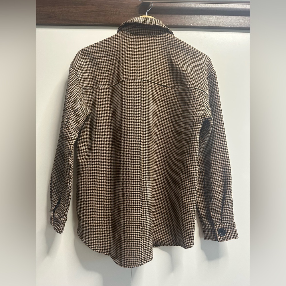 Current Air Houndstooth Shacket Jacket Small Brow… - image 4